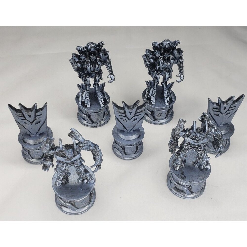 2006 Transformers Silver Chess Pieces Replacement Hasbro Lot of Seven